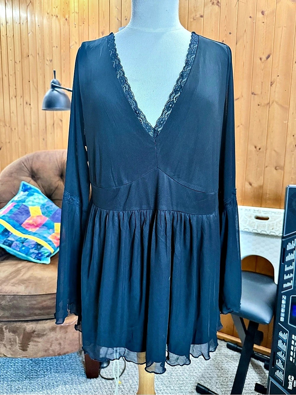 TORRID Mesh Long-Sleeve Boho Top BNWT